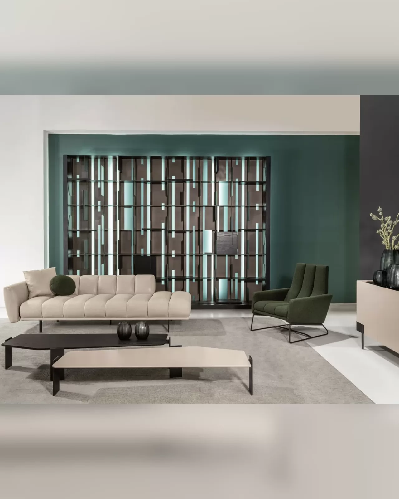 Canapea modulara Blockbau Cantori, coltare living, realizata la comanda in Italia