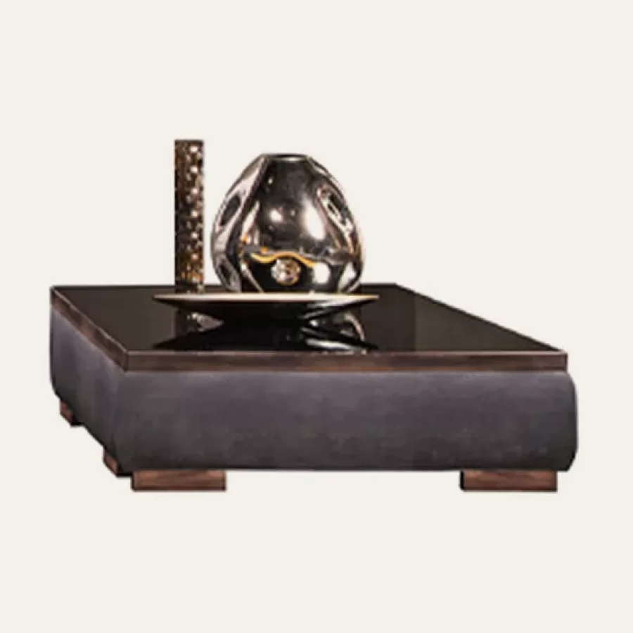 Masuta de cafea tapitata Cromo Epoque, joasa, 105 cm latime