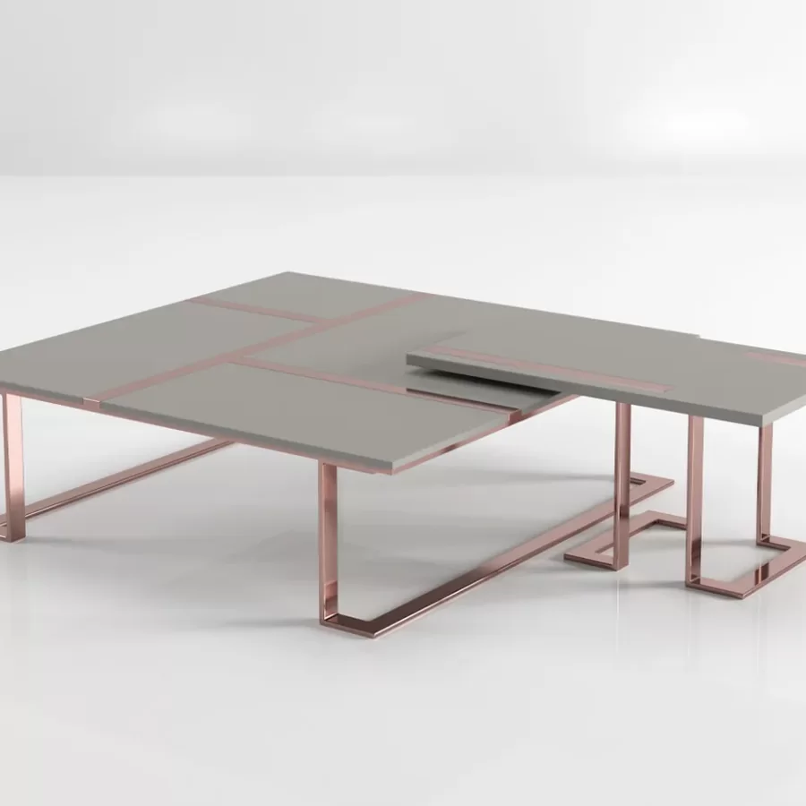 Masuta de cafea Mokaite Epoque, in trei dimensiuni, cu blat lacuit, lata de 70 sau 100 cm