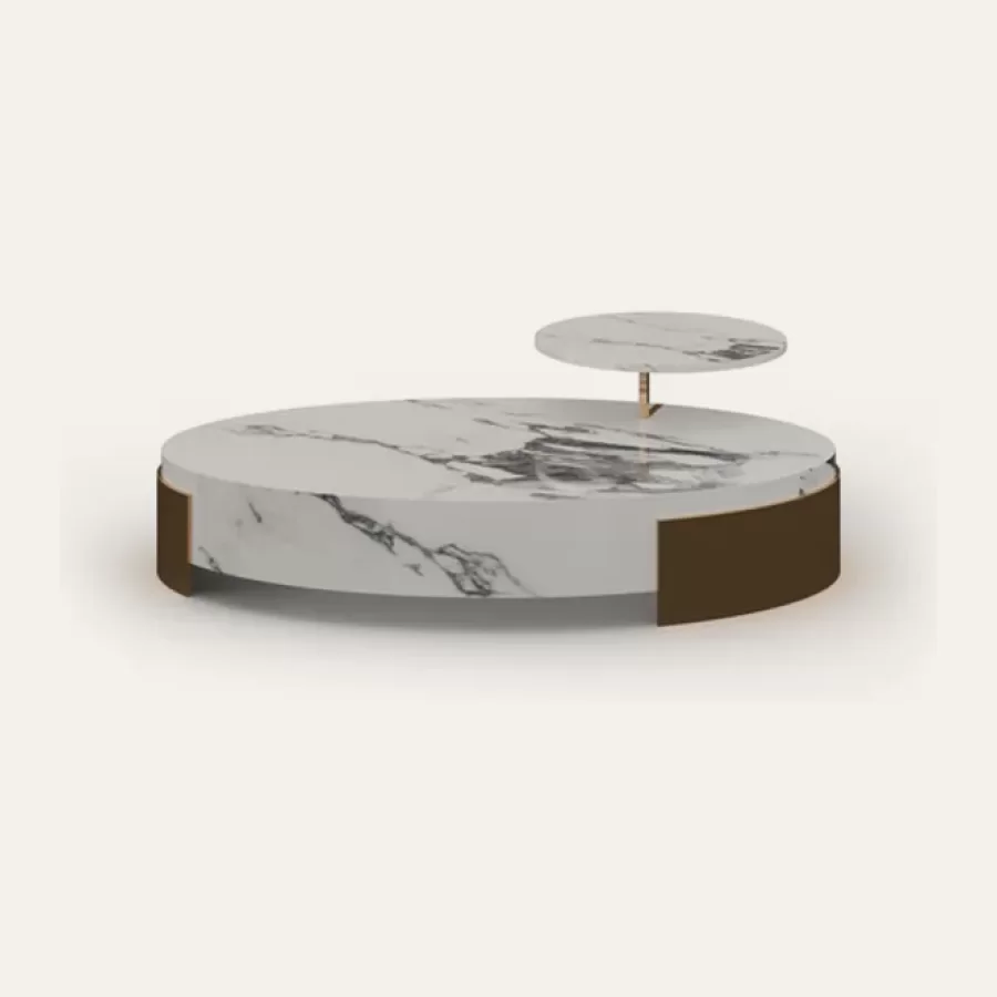 Masuta de cafea Onice Epoque, rotunda cu blat din rasina