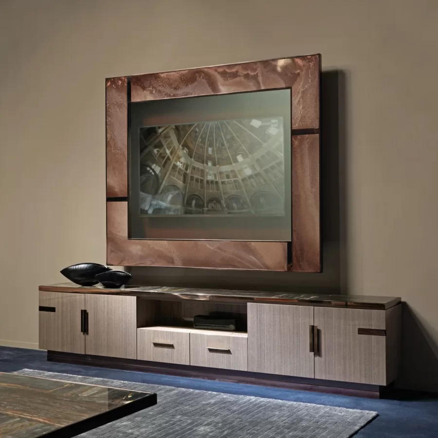 Rama TV Diaspro Epoque, mobilier TV de living, colectia Exence