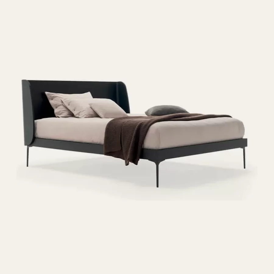 Pat Volume Dallagnese, dublu din lemn, pentru o saltea de 160 sau 180 x 200 cm