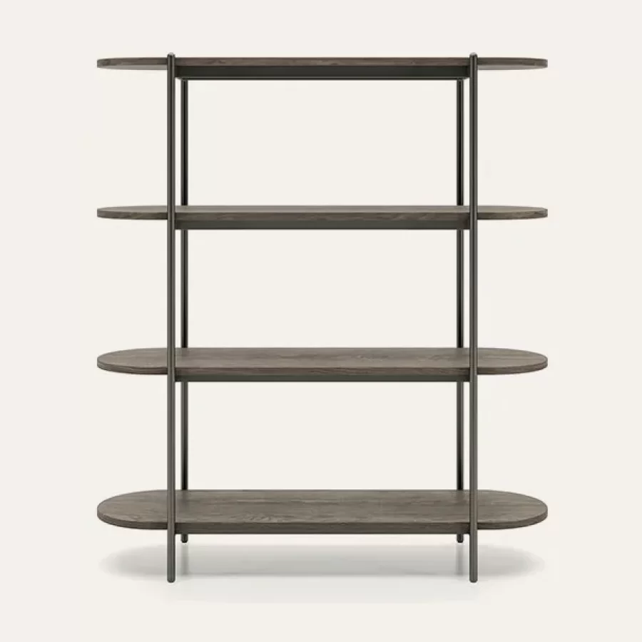 Biblioteca Supernova Dallagnese, pe structura din metal negru, in doua inaltimi, latime 119,7 cm