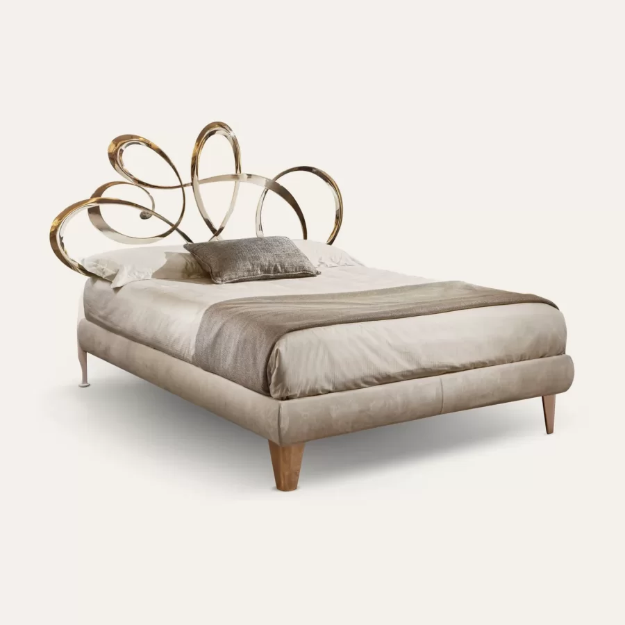 Pat Dolcevita Cantori, dublu clasic din metal tapitat, pentru saltea de 180 sau 200 x 200 cm