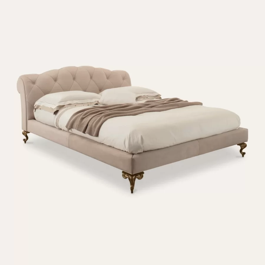 Pat George Cantori, dublu clasic tapitat, compatibil cu saltea de 160, 180 sau 200 x 200 cm