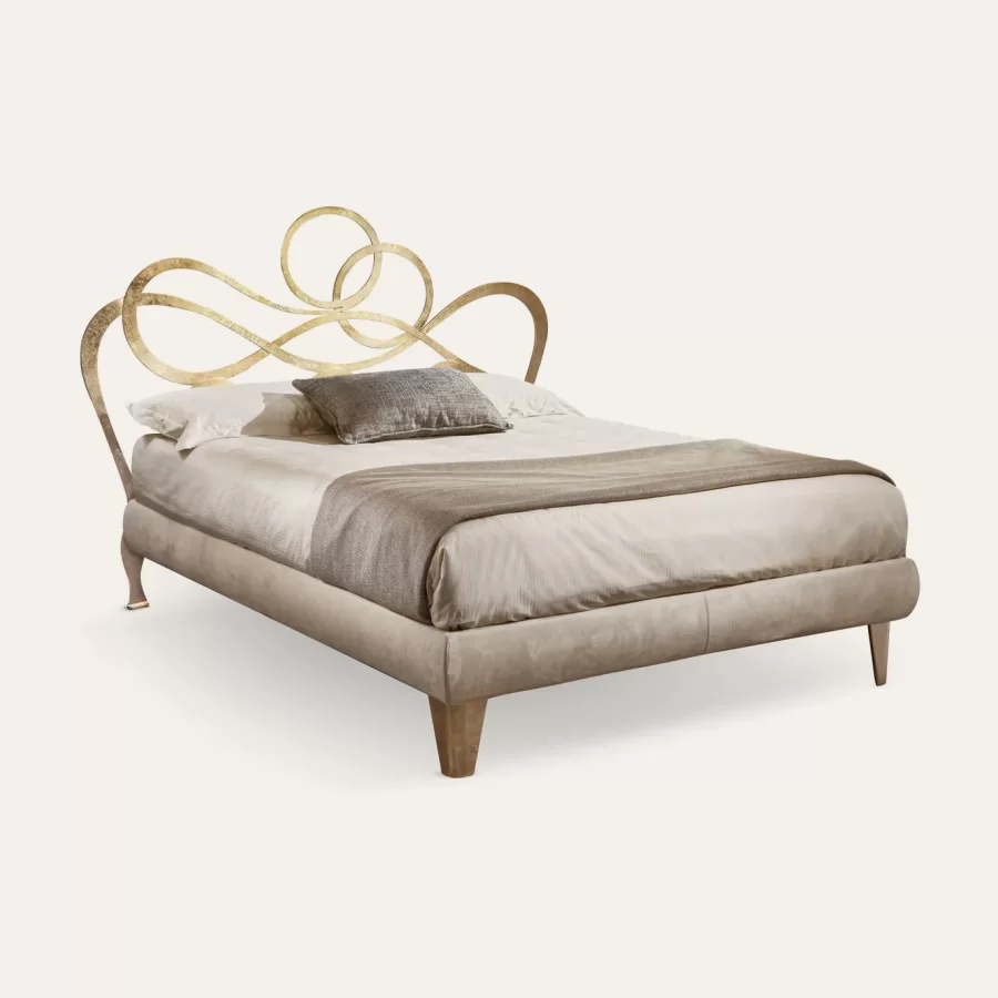 Pat J'Adore padded frame Cantori, matrimonial clasic din fier forjat, compatibil cu saltea de la 140 la 200 x 200 cm