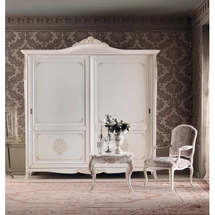 Sifonier Gran Guardia - Art.2065LBA, sculptat manual, cu doua usi glisante si panouri din lemn, latime 244 cm