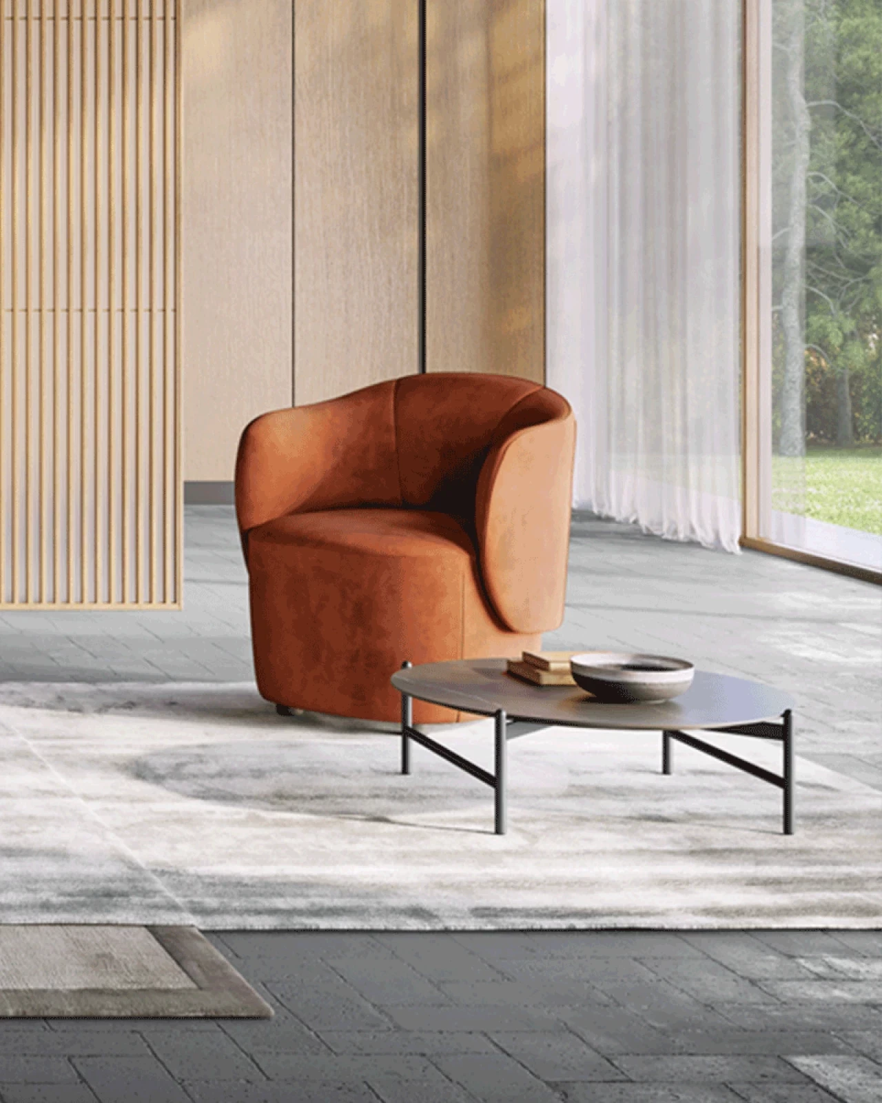 Fotoliu modern Planka Dallagnese pentru living premium | Nobili Design