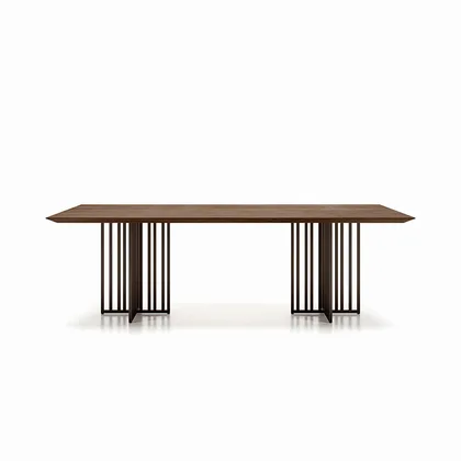 Masa Kiri Dallagnese, de dining pe baza din metal negru, latime de la 180 la 300 cm