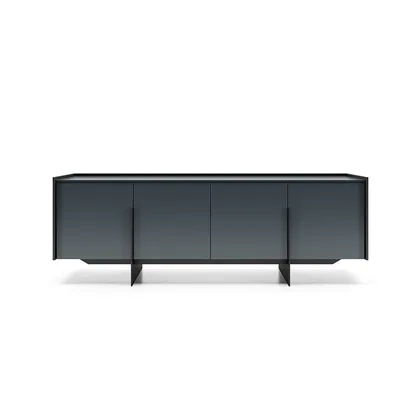 Comoda Katana Dallagnese, pe baza metalica neagra Katana, cu maner metalic, lata de la 98,8 la 194,8 cm