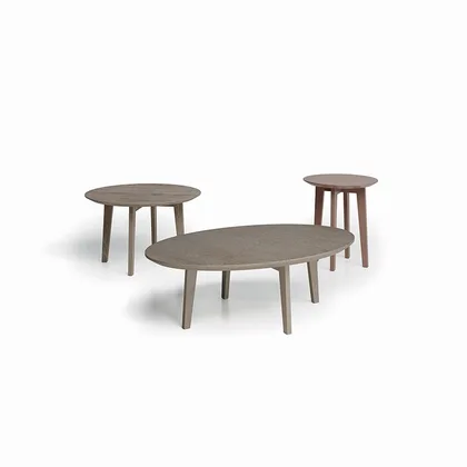 Masuta de cafea Zoe Dallagnese, pe baza din lemn masiv, latime 110 cm