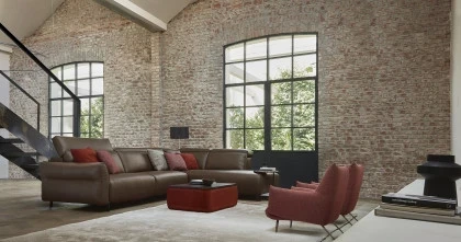 Canapea Firenze & Relax Electric si Tetiera Reglabila - vedere frontala pentru living