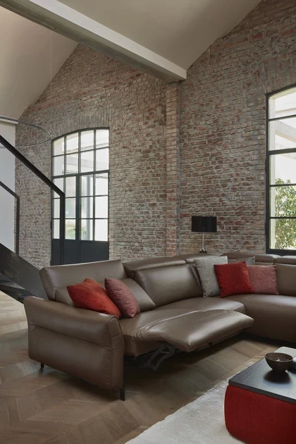 Canapea Firenze & Relax Electric si Tetiera Reglabila - detaliu tapiterie si forma
