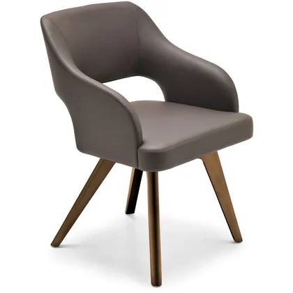 Scaun Adria Cantori, de dining tapitat pe tije metalice curbate, latime 58 cm