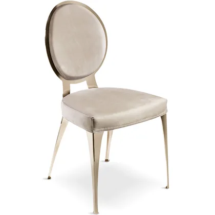 Scaun Miss spatar tapitat Cantori, de dining pe cadru din placa de otel decupata cu laser, cu spatar tapitat, lat de 45 cm