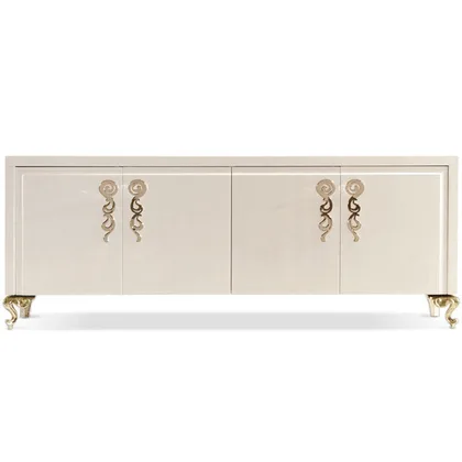 Comoda George sideboard Cantori, din lemn, cu rama in relief, latime 174 sau 228 cm