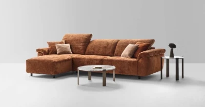 Canapea Prato modulara din stofa sau piele - extensie inclusa - vedere laterala pentru living