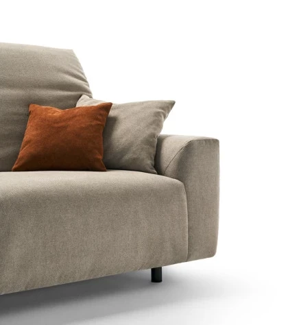 Canapea Prato modulara din stofa sau piele - extensie inclusa - vedere frontala pentru living