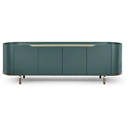 Comoda Oasi sideboard Cantori, cu laterale curbate din lemn, 195 sau 241 cm latime