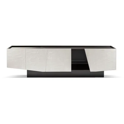 Comoda Prisma sideboard Cantori, sculpturala asimetrica, lata de 240 cm