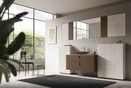 Mobilier baie CartaBianca stejar Termocotto Cerasa, din colectia Sistema CartaBianca, mobila italiana de baie