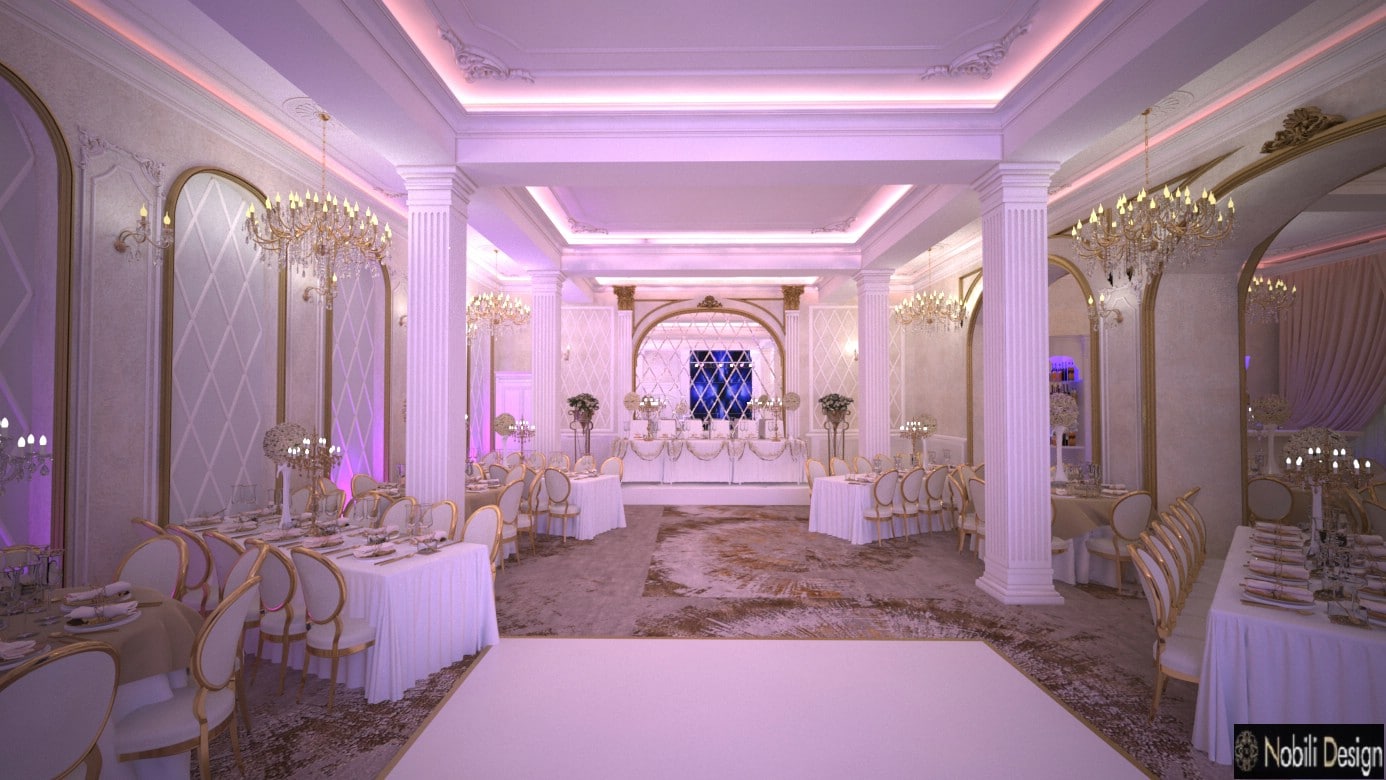 Design interior sala evenimente stil clasic Targu Mures Romania